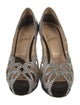 Christian Louboutin Satin Crystal Embellishments Pumps