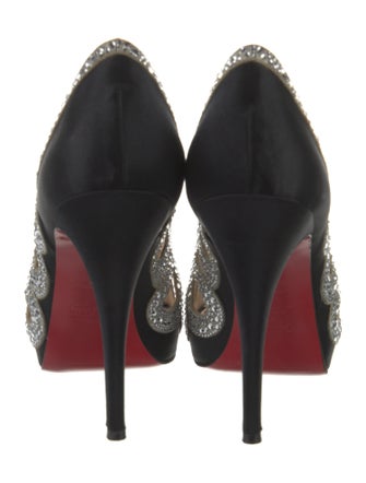 Christian Louboutin Satin Crystal Embellishments Pumps