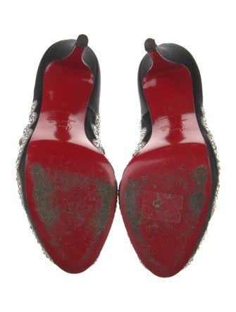 Christian Louboutin Satin Crystal Embellishments Pumps