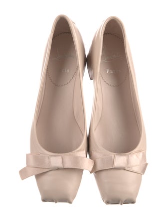 Christian Louboutin Leather Bow Accents Flats