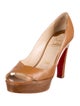 Christian Louboutin Leather Cutout Accent Pumps