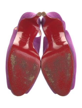 Christian Louboutin Suede Slingback Pumps