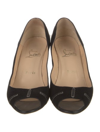 Christian Louboutin Suede Cutout Accent Pumps