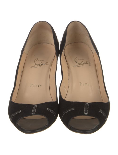 Christian Louboutin Suede Cutout Accent Pumps