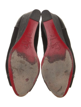 Christian Louboutin Suede Cutout Accent Pumps