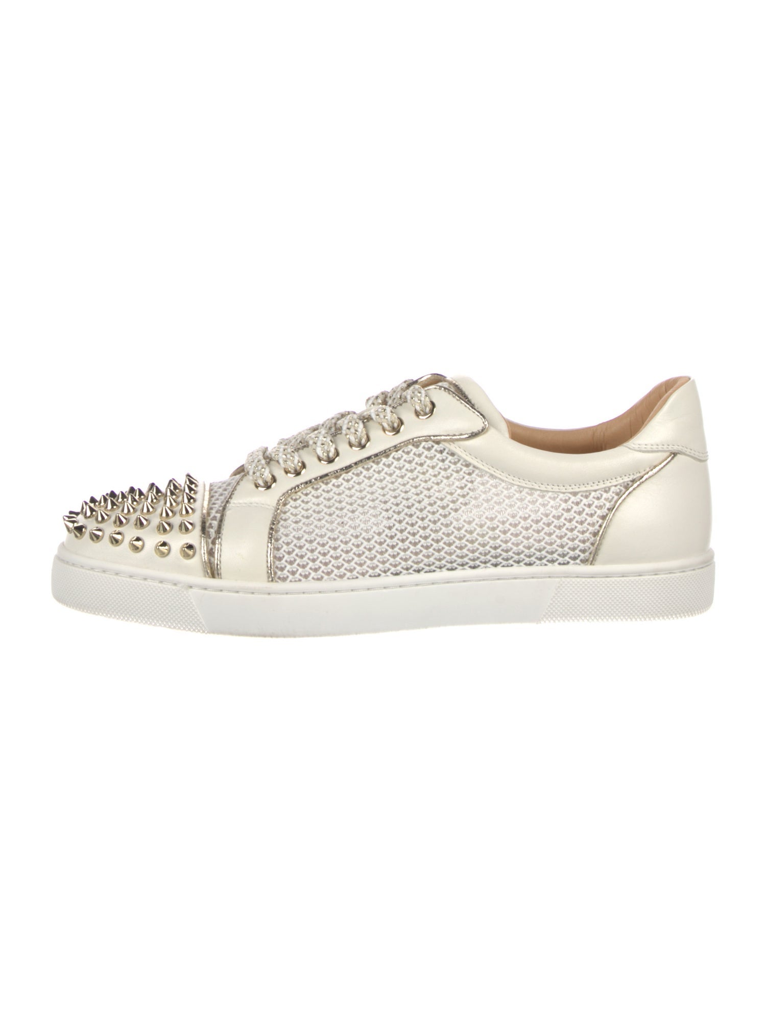 Christian Louboutin Spike Accents Leather Sneakers