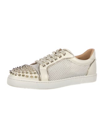 Christian Louboutin Spike Accents Leather Sneakers