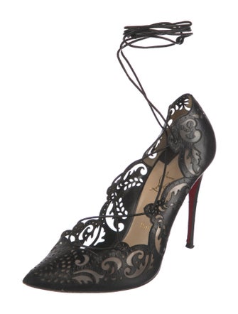 Christian Louboutin Leather Lasercut Accents Pumps