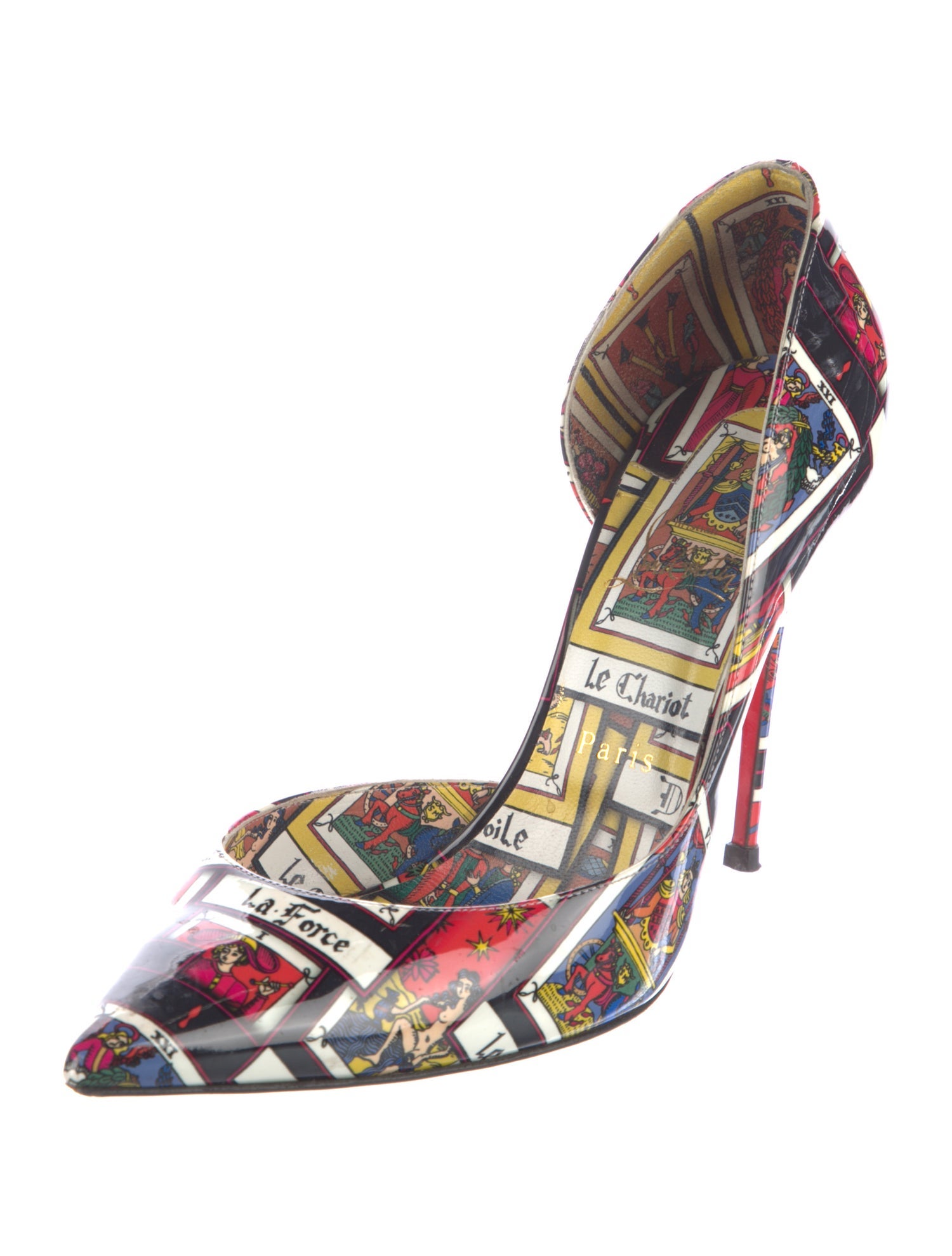 Christian Louboutin Patent Leather Printed D'Orsay Pumps