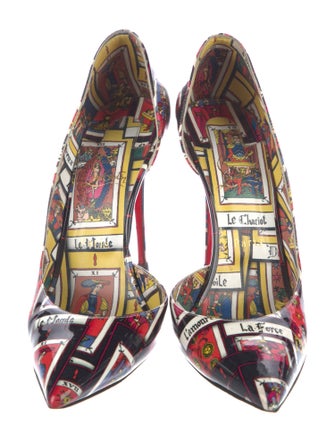 Christian Louboutin Patent Leather Printed D'Orsay Pumps