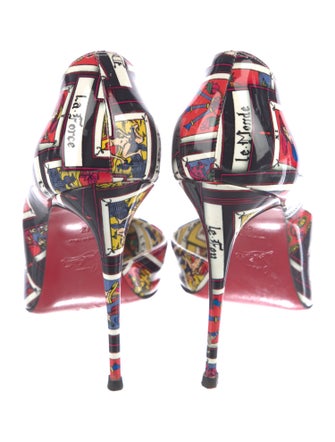 Christian Louboutin Patent Leather Printed D'Orsay Pumps