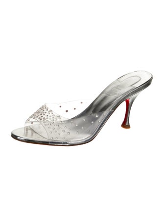 Christian Louboutin PVC Crystal Embellishments Slides