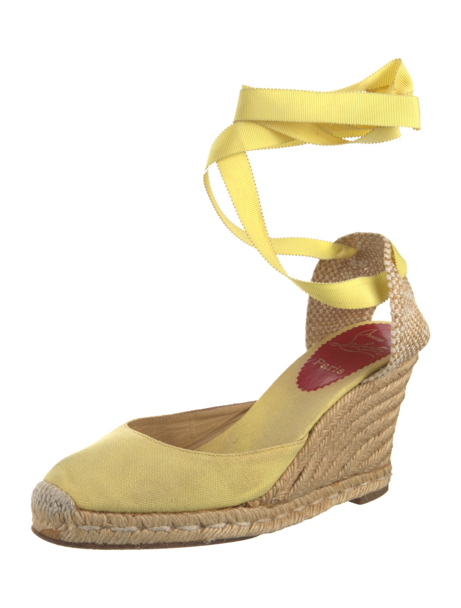 Christian Louboutin Canvas Braided Accents D'Orsay Pumps