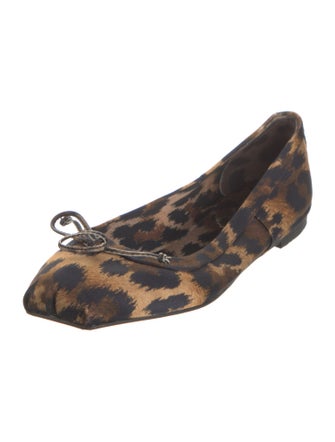 Christian Louboutin Satin Animal Print Flats