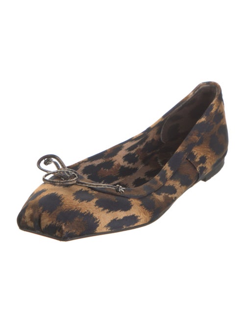 Christian Louboutin Satin Animal Print Flats