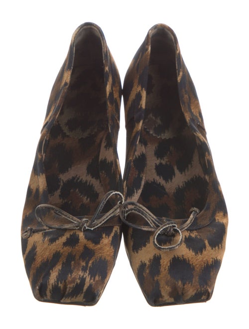 Christian Louboutin Satin Animal Print Flats