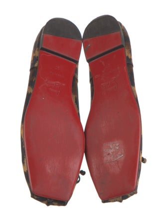 Christian Louboutin Satin Animal Print Flats