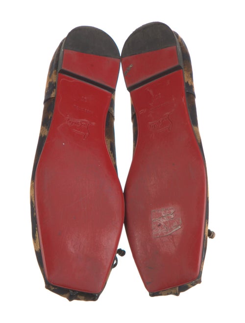 Christian Louboutin Satin Animal Print Flats