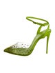 Christian Louboutin Patent Leather Crystal Embellishments Slingback Pumps