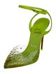 Christian Louboutin Patent Leather Crystal Embellishments Slingback Pumps