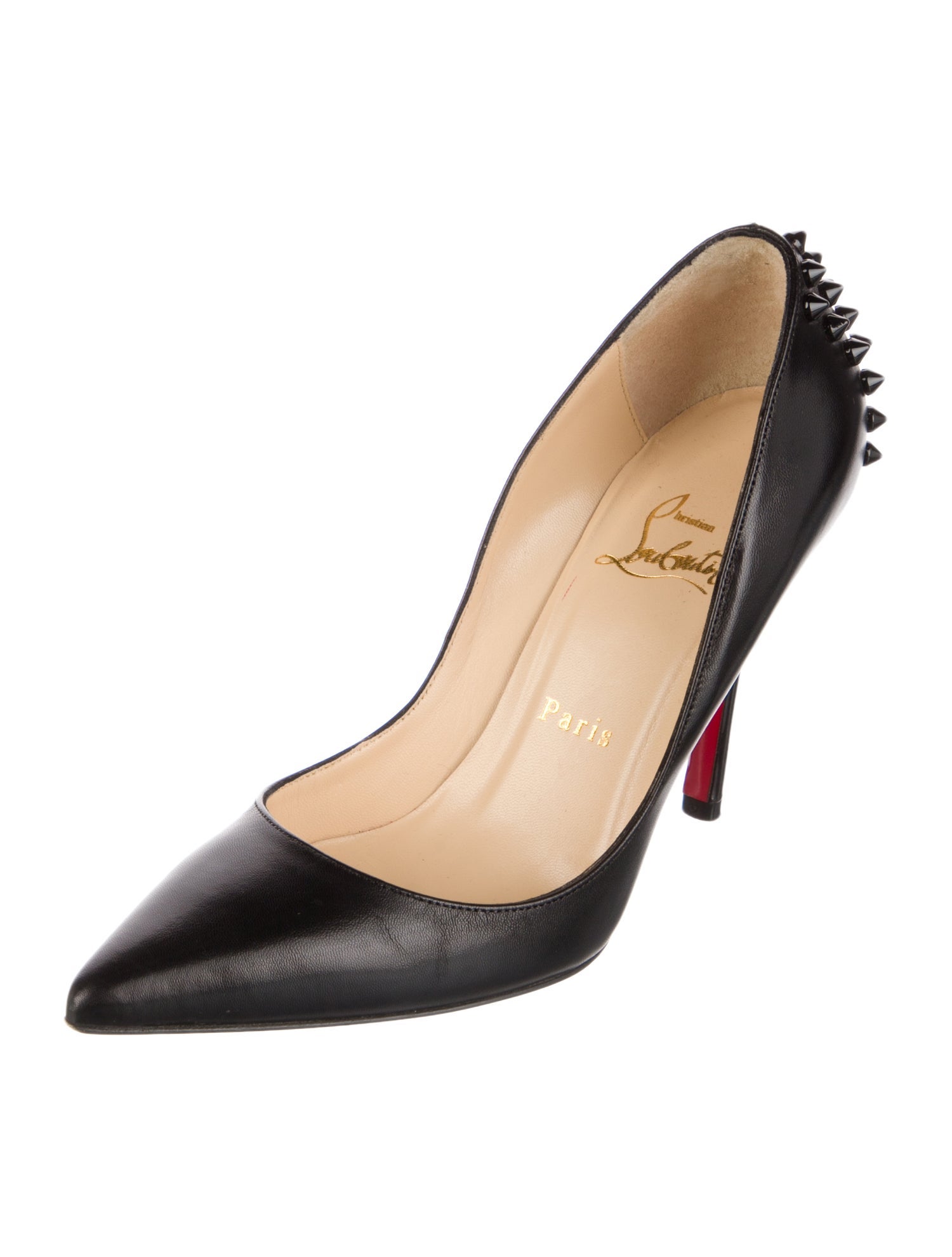 Christian Louboutin Spike Accents Leather Pumps