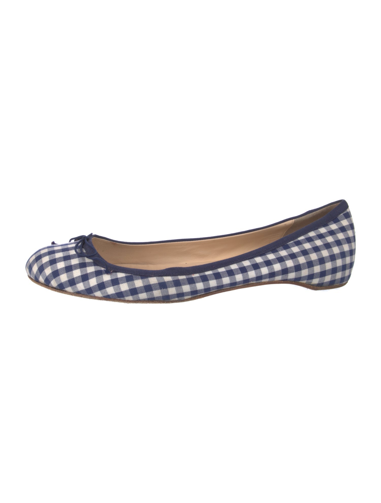 Christian Louboutin Plaid Print Bow Accents Flats