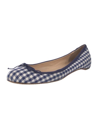 Christian Louboutin Plaid Print Bow Accents Flats