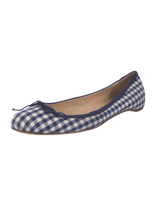 Christian Louboutin Plaid Print Bow Accents Flats