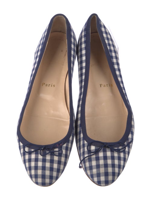 Christian Louboutin Plaid Print Bow Accents Flats