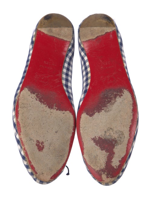 Christian Louboutin Plaid Print Bow Accents Flats