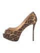 Christian Louboutin Canvas Animal Print Pumps