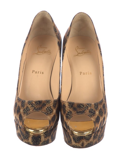 Christian Louboutin Canvas Animal Print Pumps