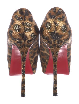 Christian Louboutin Canvas Animal Print Pumps
