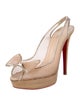Christian Louboutin Mesh Bow Accents Slingback Pumps
