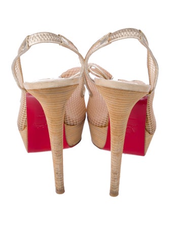 Christian Louboutin Mesh Bow Accents Slingback Pumps