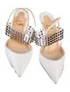 Christian Louboutin Embossed Leather Studded Accents Slingback Pumps