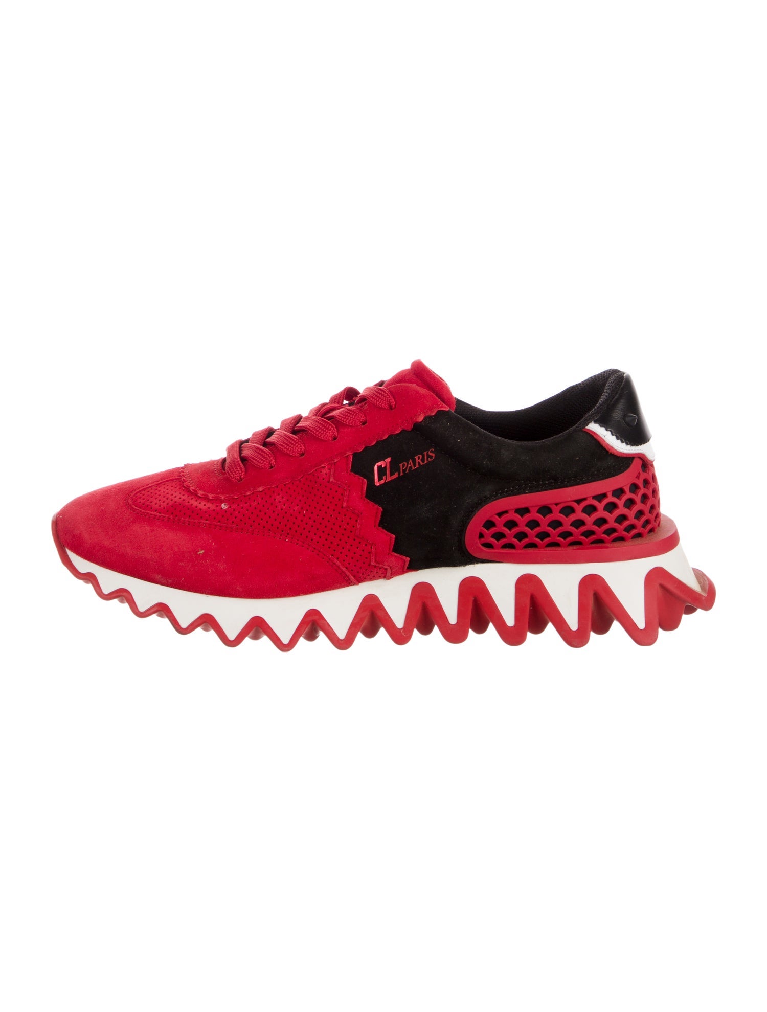 Christian Louboutin Spike Accents Suede Sneakers