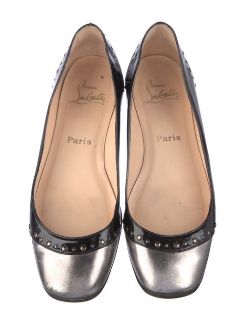 Christian Louboutin Patent Leather Studded Accents Ballet Flats