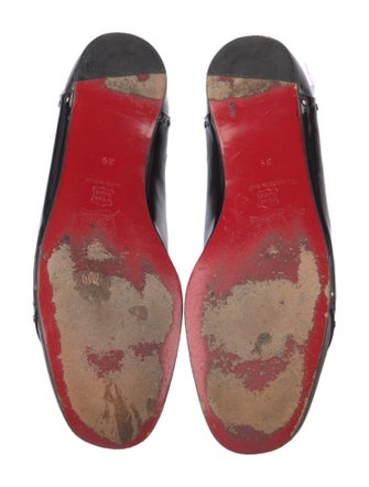 Christian Louboutin Patent Leather Studded Accents Ballet Flats