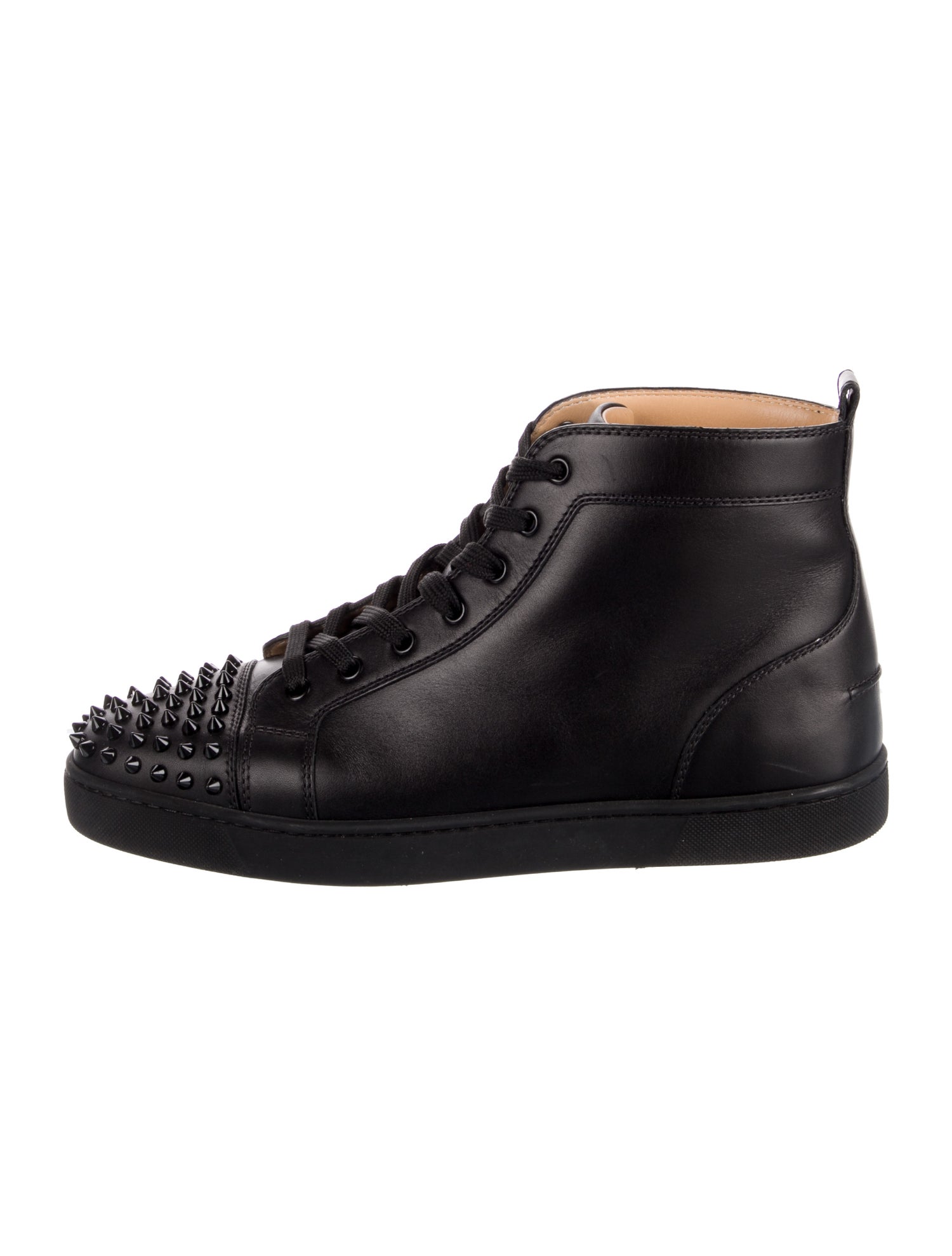 Christian Louboutin Spike Accents Leather Sneakers