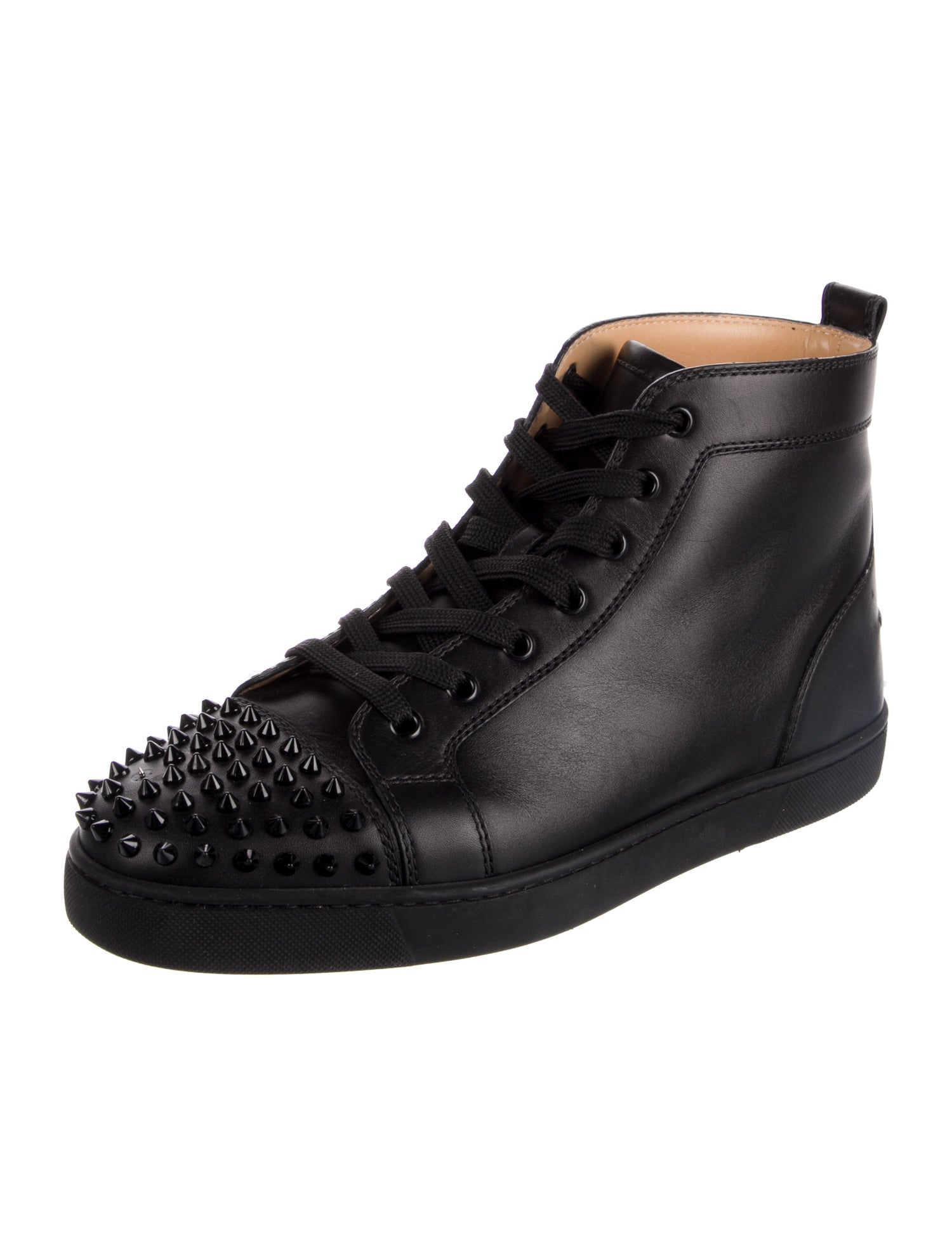 Christian Louboutin Spike Accents Leather Sneakers