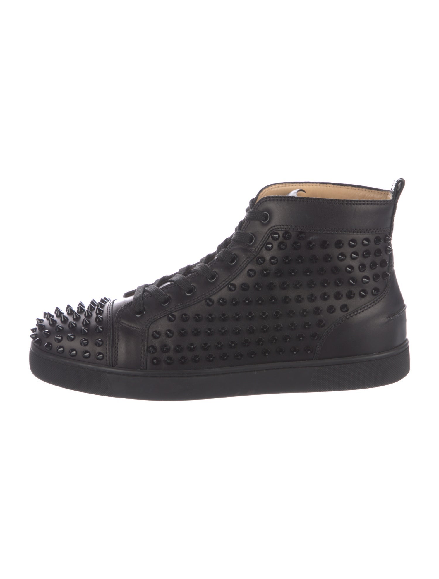 Christian Louboutin Spike Accents Leather Sneakers