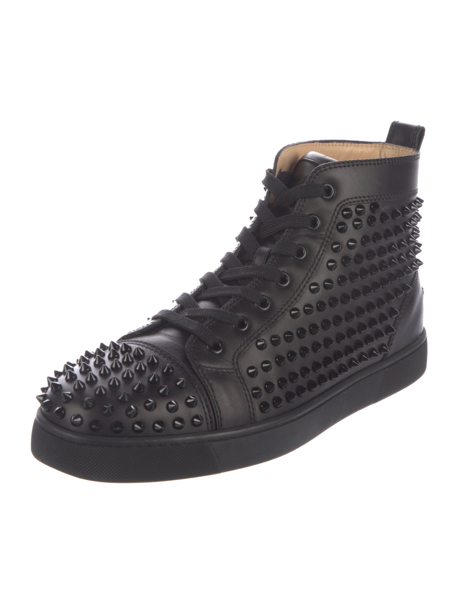 Christian Louboutin Spike Accents Leather Sneakers