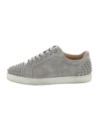 Christian Louboutin Spike Accents Suede Sneakers