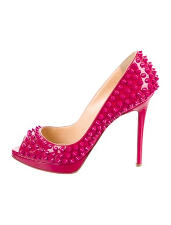 Christian Louboutin Spike Accents Patent Leather Pumps