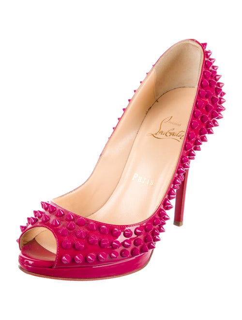 Christian Louboutin Spike Accents Patent Leather Pumps