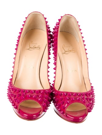 Christian Louboutin Spike Accents Patent Leather Pumps