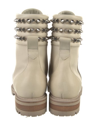 Christian Louboutin Spike Accents Leather Combat Boots