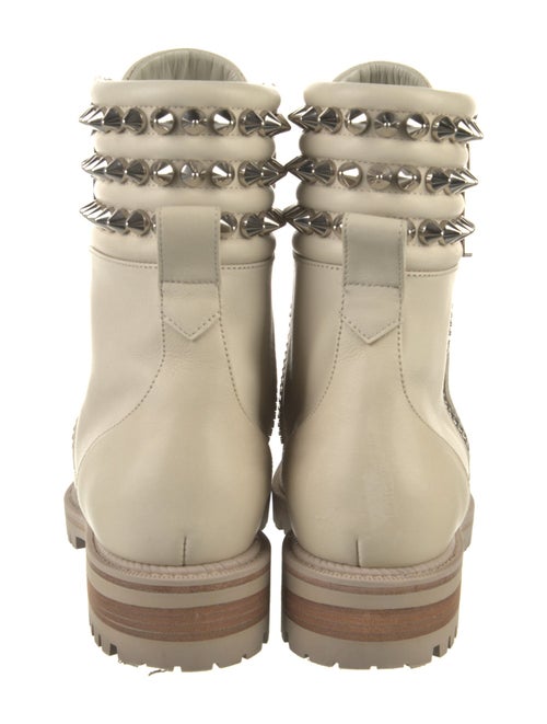Christian Louboutin Spike Accents Leather Combat Boots
