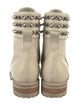 Christian Louboutin Spike Accents Leather Combat Boots